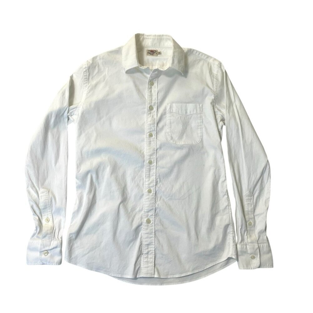 FAHERTY Knit Long Sleeve Stretch Button Up Shirt Classic White size Small